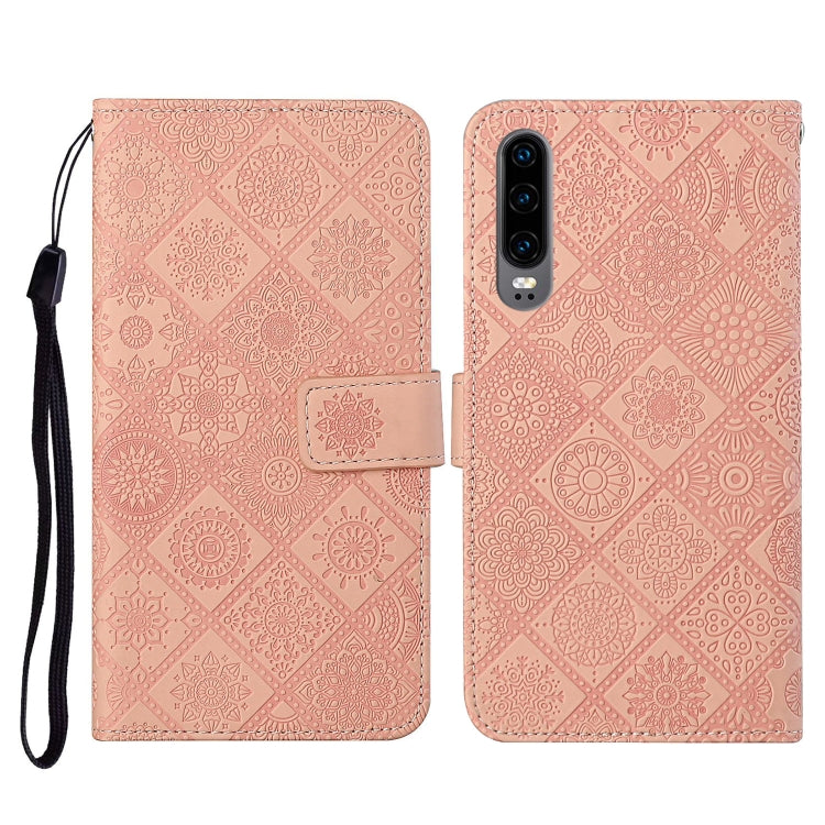 For Huawei P30 Ethnic Style Embossed Pattern Horizontal Flip Leather Case with Holder & Card Slots & Wallet & Lanyard