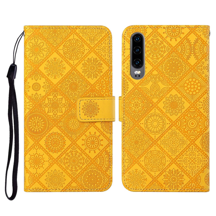 For Huawei P30 Ethnic Style Embossed Pattern Horizontal Flip Leather Case with Holder & Card Slots & Wallet & Lanyard