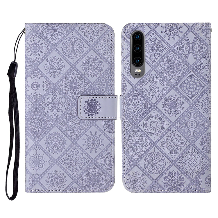 For Huawei P30 Ethnic Style Embossed Pattern Horizontal Flip Leather Case with Holder & Card Slots & Wallet & Lanyard