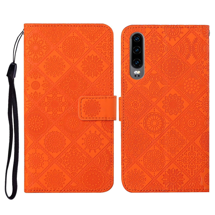 For Huawei P30 Ethnic Style Embossed Pattern Horizontal Flip Leather Case with Holder & Card Slots & Wallet & Lanyard