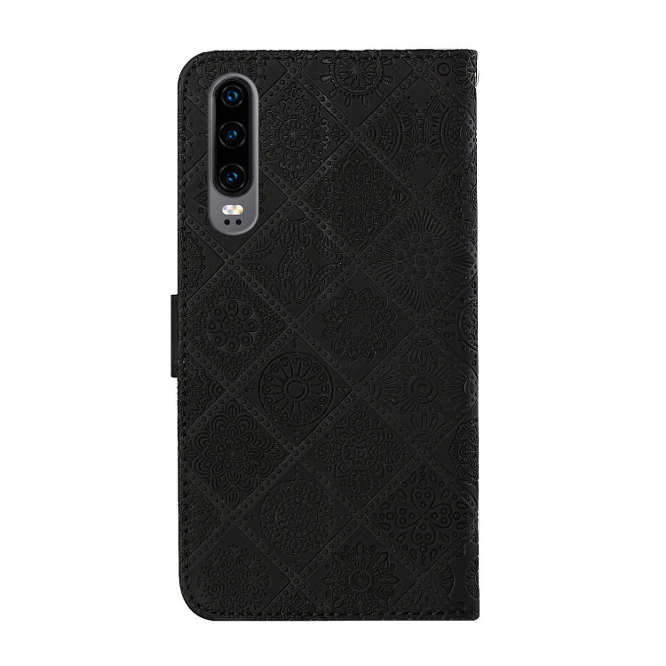 For Huawei P30 Ethnic Style Embossed Pattern Horizontal Flip Leather Case with Holder & Card Slots & Wallet & Lanyard