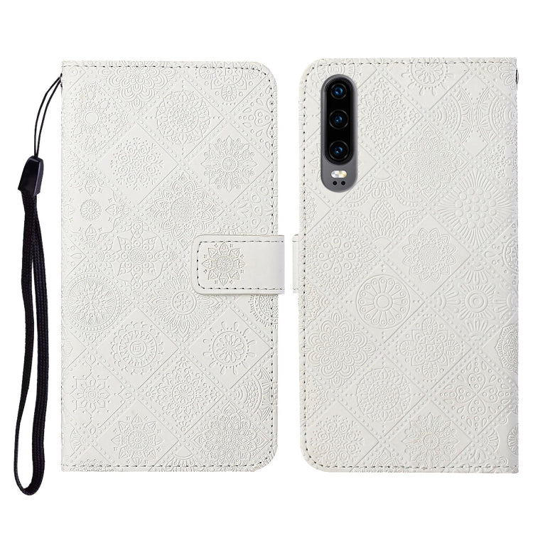 For Huawei P30 Ethnic Style Embossed Pattern Horizontal Flip Leather Case with Holder & Card Slots & Wallet & Lanyard