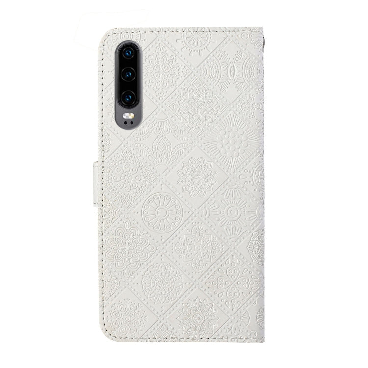 For Huawei P30 Ethnic Style Embossed Pattern Horizontal Flip Leather Case with Holder & Card Slots & Wallet & Lanyard