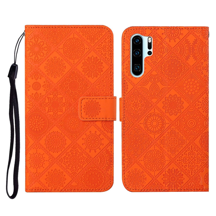 For Huawei P30 Pro Ethnic Style Embossed Pattern Horizontal Flip Leather Case with Holder & Card Slots & Wallet & Lanyard