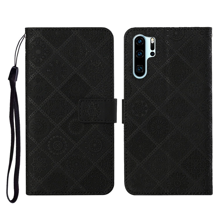 For Huawei P30 Pro Ethnic Style Embossed Pattern Horizontal Flip Leather Case with Holder & Card Slots & Wallet & Lanyard