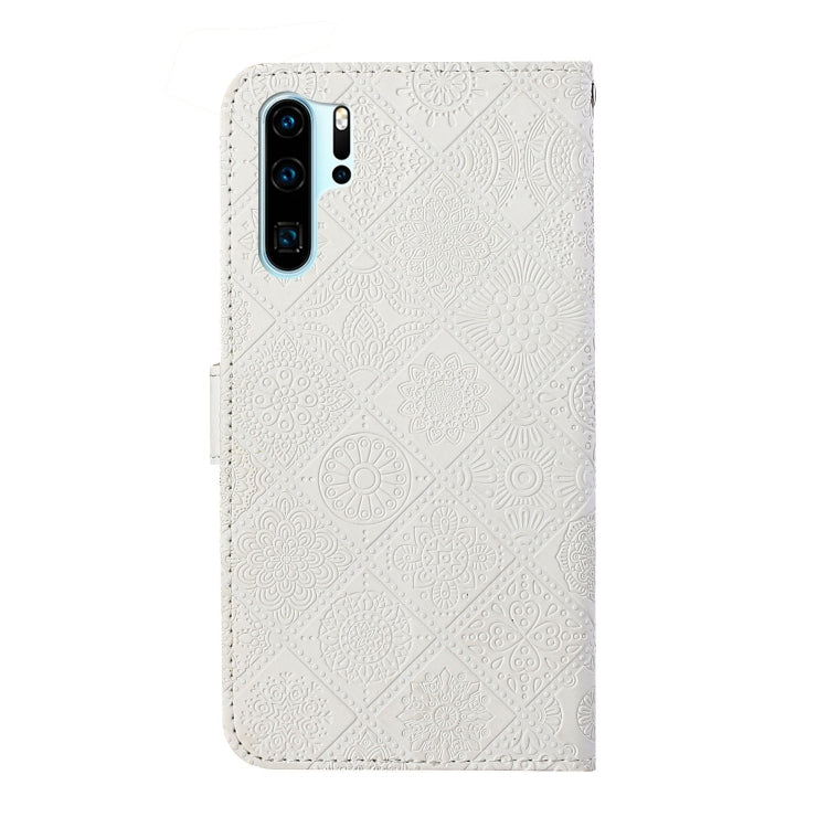 For Huawei P30 Pro Ethnic Style Embossed Pattern Horizontal Flip Leather Case with Holder & Card Slots & Wallet & Lanyard