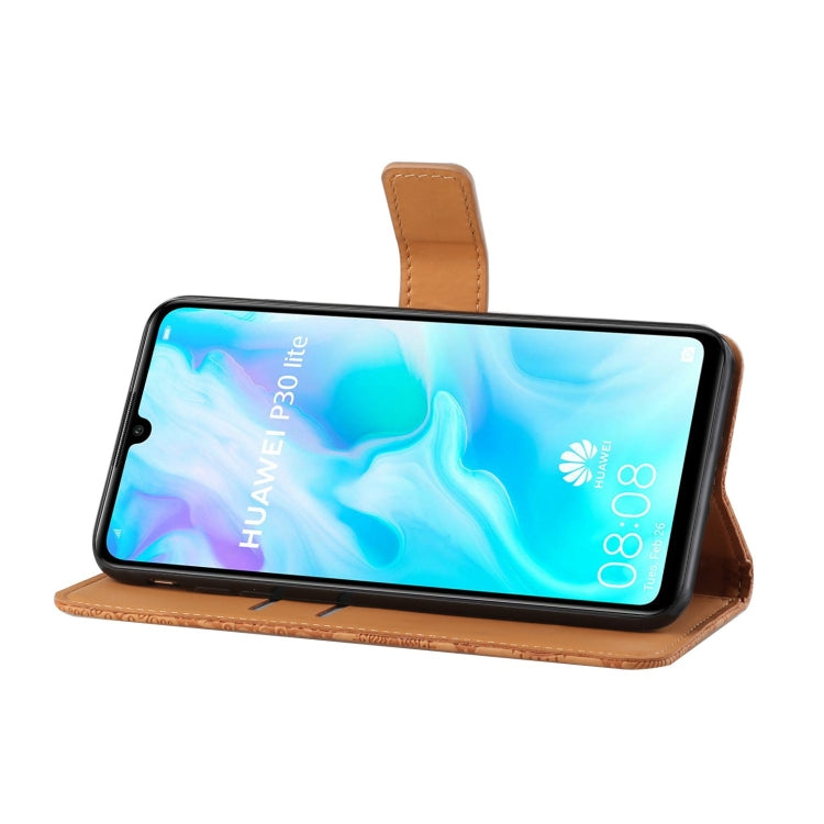 For Huawei P30 lite Ethnic Style Embossed Pattern Horizontal Flip Leather Case with Holder & Card Slots & Wallet & Lanyard