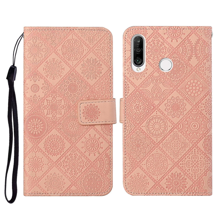 For Huawei P30 lite Ethnic Style Embossed Pattern Horizontal Flip Leather Case with Holder & Card Slots & Wallet & Lanyard