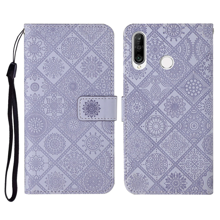 For Huawei P30 lite Ethnic Style Embossed Pattern Horizontal Flip Leather Case with Holder & Card Slots & Wallet & Lanyard