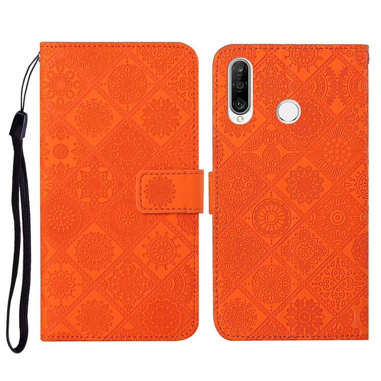 For Huawei P30 lite Ethnic Style Embossed Pattern Horizontal Flip Leather Case with Holder & Card Slots & Wallet & Lanyard