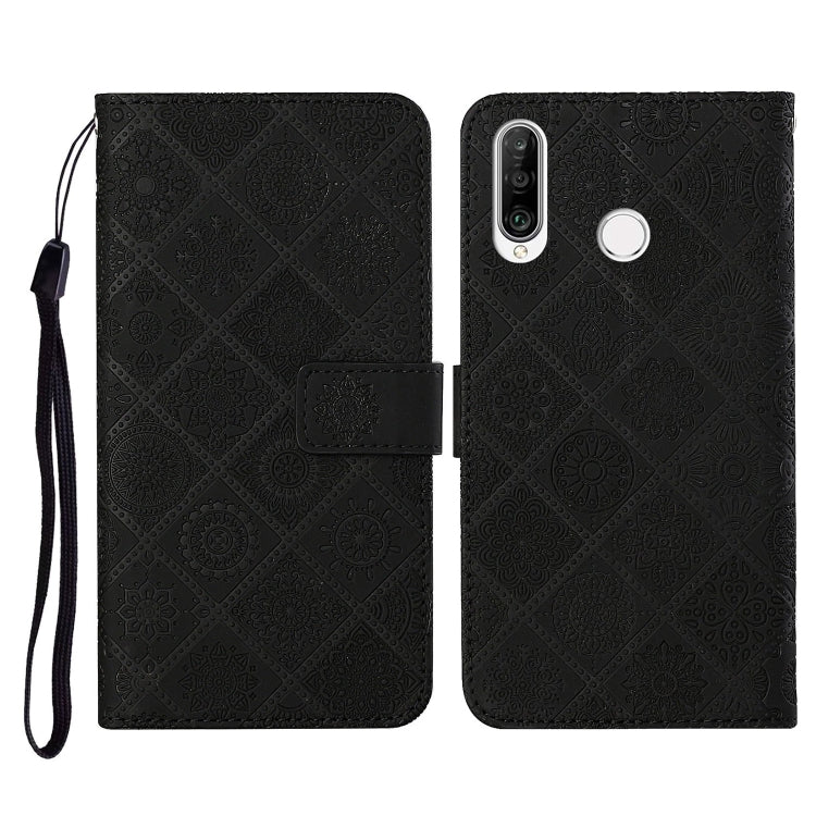 For Huawei P30 lite Ethnic Style Embossed Pattern Horizontal Flip Leather Case with Holder & Card Slots & Wallet & Lanyard