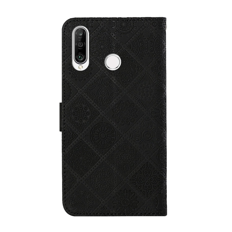 For Huawei P30 lite Ethnic Style Embossed Pattern Horizontal Flip Leather Case with Holder & Card Slots & Wallet & Lanyard