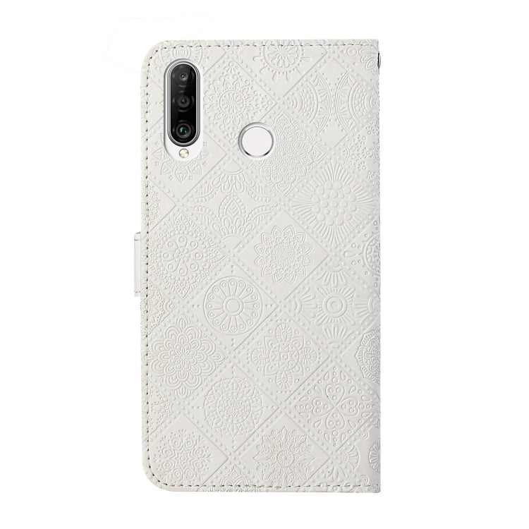 For Huawei P30 lite Ethnic Style Embossed Pattern Horizontal Flip Leather Case with Holder & Card Slots & Wallet & Lanyard
