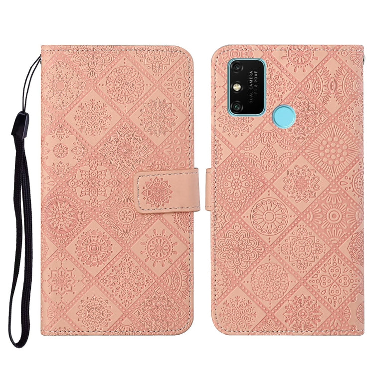 For Huawei Honor 9A Ethnic Style Embossed Pattern Horizontal Flip Leather Case with Holder & Card Slots & Wallet & Lanyard