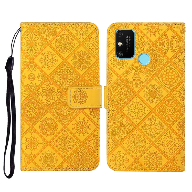 For Huawei Honor 9A Ethnic Style Embossed Pattern Horizontal Flip Leather Case with Holder & Card Slots & Wallet & Lanyard