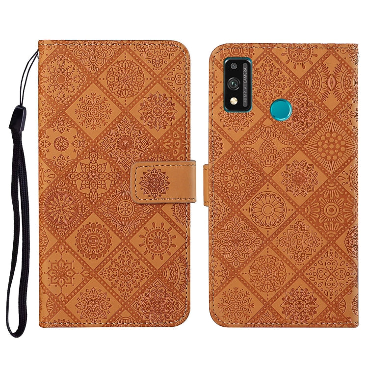 For Huawei Honor 9X Lite Ethnic Style Embossed Pattern Horizontal Flip Leather Case with Holder & Card Slots & Wallet & Lanyard
