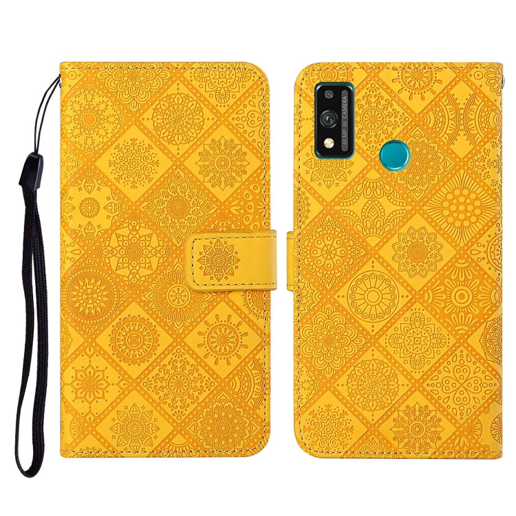 For Huawei Honor 9X Lite Ethnic Style Embossed Pattern Horizontal Flip Leather Case with Holder & Card Slots & Wallet & Lanyard