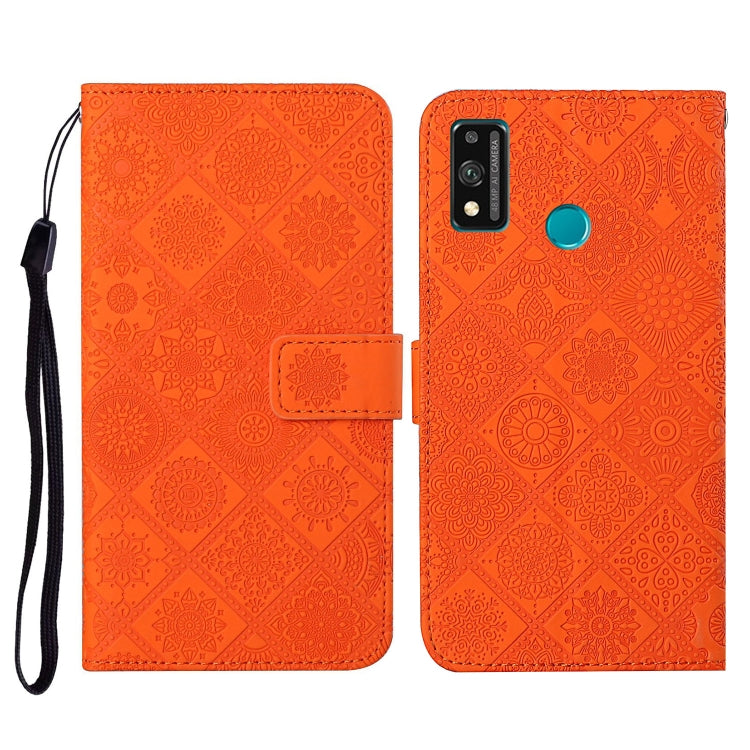 For Huawei Honor 9X Lite Ethnic Style Embossed Pattern Horizontal Flip Leather Case with Holder & Card Slots & Wallet & Lanyard