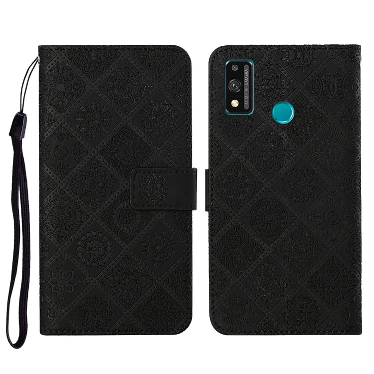 For Huawei Honor 9X Lite Ethnic Style Embossed Pattern Horizontal Flip Leather Case with Holder & Card Slots & Wallet & Lanyard