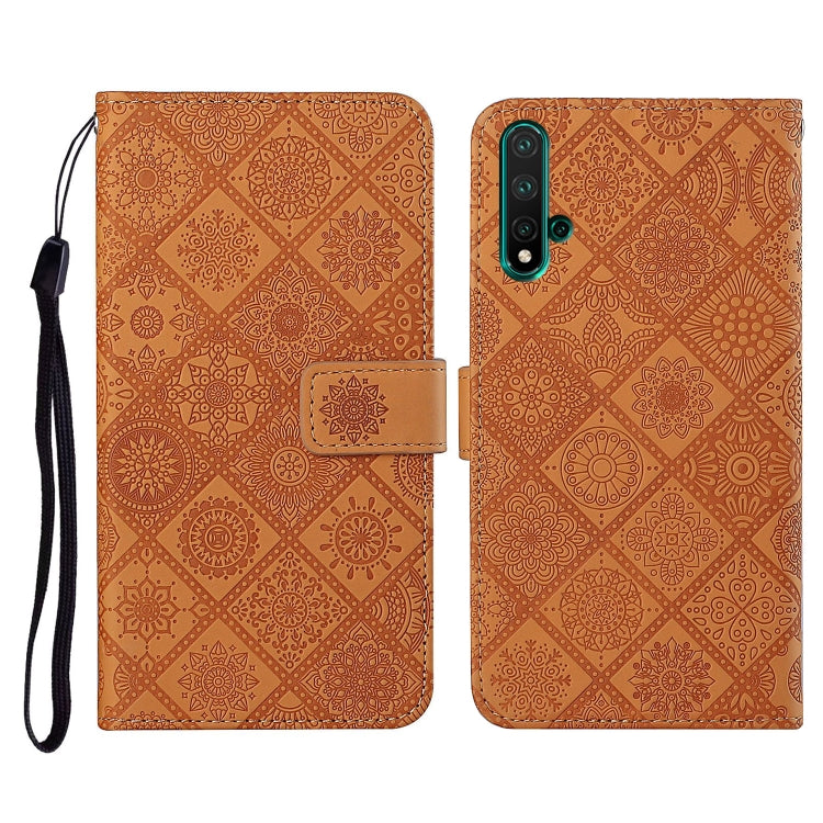 For Huawei Honor 20 Ethnic Style Embossed Pattern Horizontal Flip Leather Case with Holder & Card Slots & Wallet & Lanyard