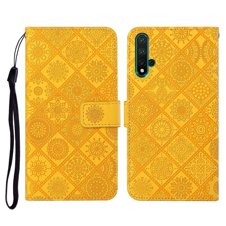 For Huawei Honor 20 Ethnic Style Embossed Pattern Horizontal Flip Leather Case with Holder & Card Slots & Wallet & Lanyard