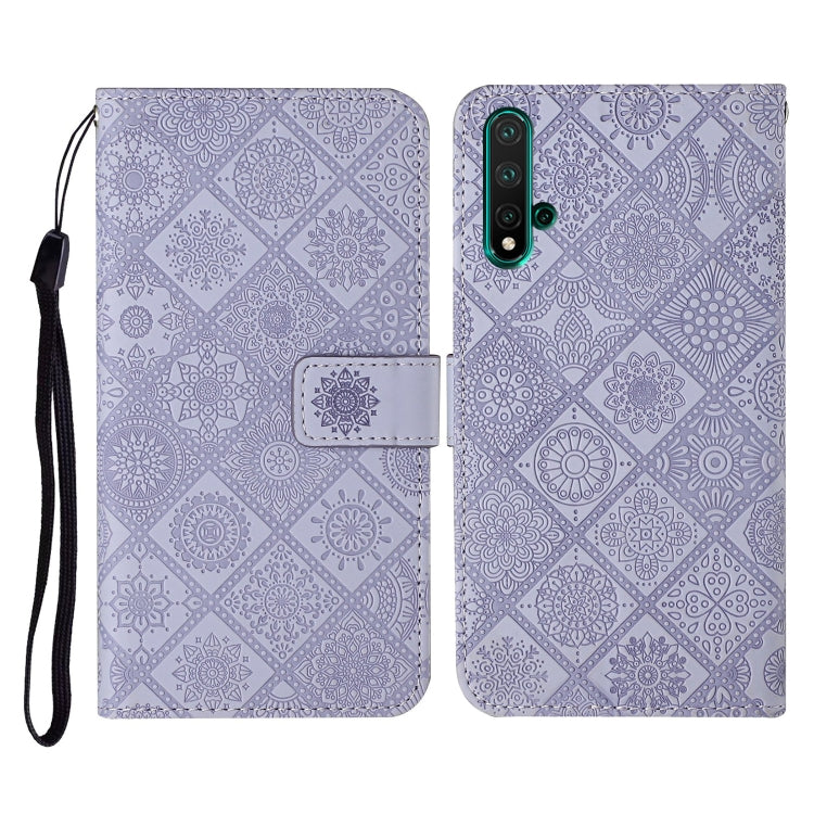 For Huawei Honor 20 Ethnic Style Embossed Pattern Horizontal Flip Leather Case with Holder & Card Slots & Wallet & Lanyard