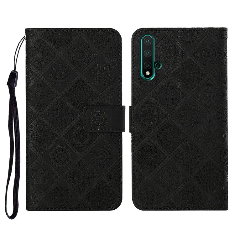 For Huawei Honor 20 Ethnic Style Embossed Pattern Horizontal Flip Leather Case with Holder & Card Slots & Wallet & Lanyard