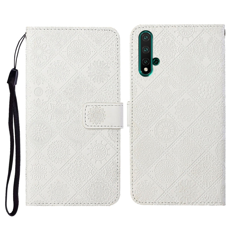 For Huawei Honor 20 Ethnic Style Embossed Pattern Horizontal Flip Leather Case with Holder & Card Slots & Wallet & Lanyard