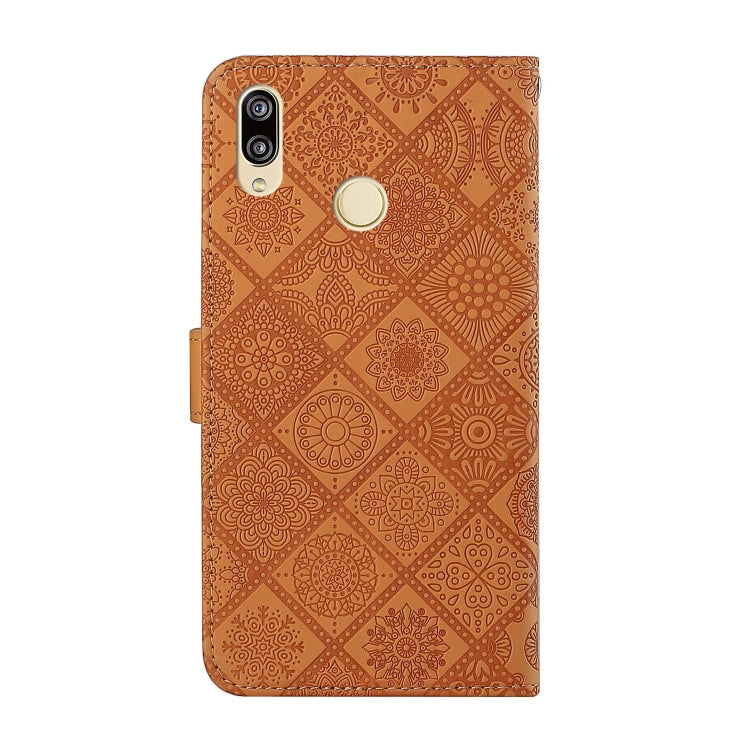 For Huawei Y7 (2019) Ethnic Style Embossed Pattern Horizontal Flip Leather Case with Holder & Card Slots & Wallet & Lanyard