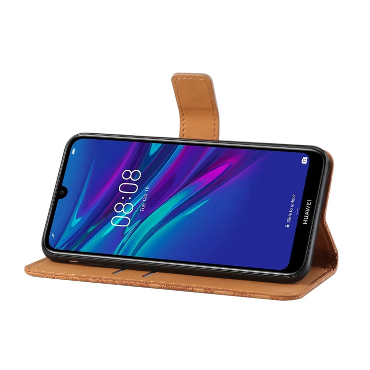 For Huawei Y7 (2019) Ethnic Style Embossed Pattern Horizontal Flip Leather Case with Holder & Card Slots & Wallet & Lanyard