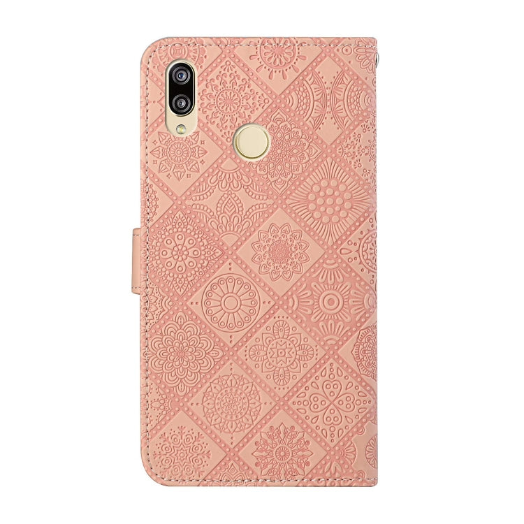 For Huawei Y7 (2019) Ethnic Style Embossed Pattern Horizontal Flip Leather Case with Holder & Card Slots & Wallet & Lanyard