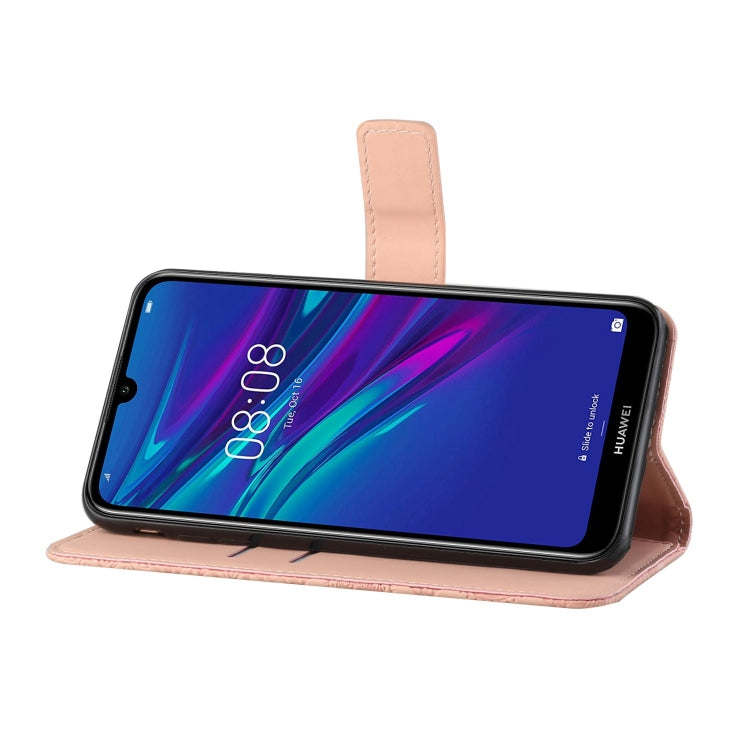 For Huawei Y7 (2019) Ethnic Style Embossed Pattern Horizontal Flip Leather Case with Holder & Card Slots & Wallet & Lanyard
