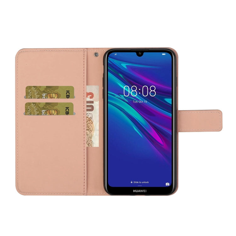 For Huawei Y7 (2019) Ethnic Style Embossed Pattern Horizontal Flip Leather Case with Holder & Card Slots & Wallet & Lanyard