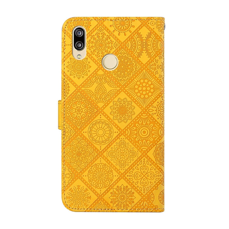For Huawei Y7 (2019) Ethnic Style Embossed Pattern Horizontal Flip Leather Case with Holder & Card Slots & Wallet & Lanyard