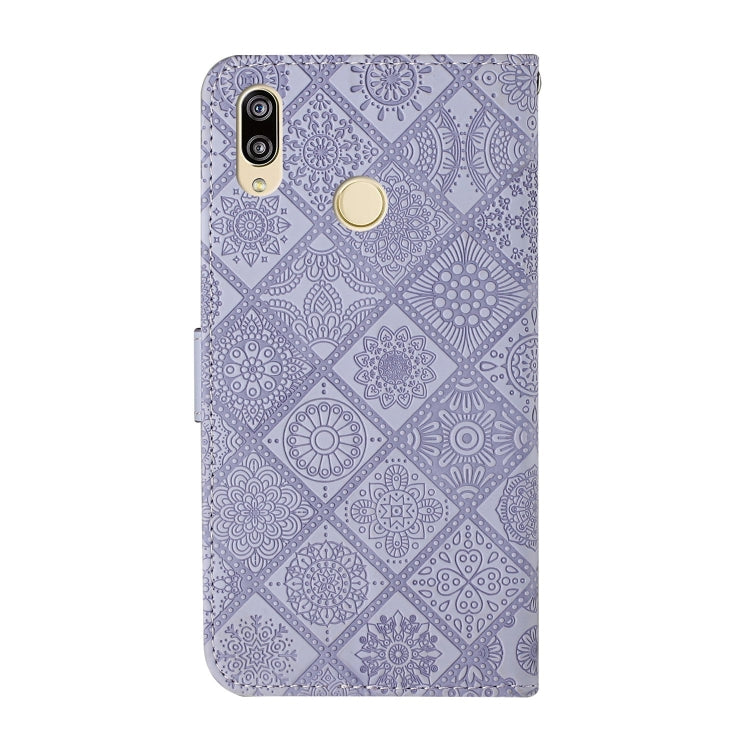 For Huawei Y7 (2019) Ethnic Style Embossed Pattern Horizontal Flip Leather Case with Holder & Card Slots & Wallet & Lanyard