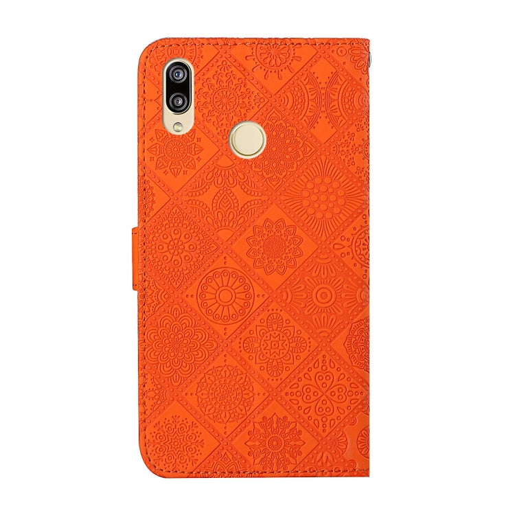For Huawei Y7 (2019) Ethnic Style Embossed Pattern Horizontal Flip Leather Case with Holder & Card Slots & Wallet & Lanyard