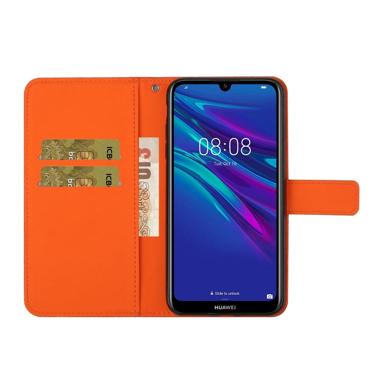 For Huawei Y7 (2019) Ethnic Style Embossed Pattern Horizontal Flip Leather Case with Holder & Card Slots & Wallet & Lanyard