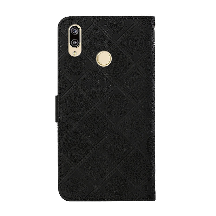 For Huawei Y7 (2019) Ethnic Style Embossed Pattern Horizontal Flip Leather Case with Holder & Card Slots & Wallet & Lanyard