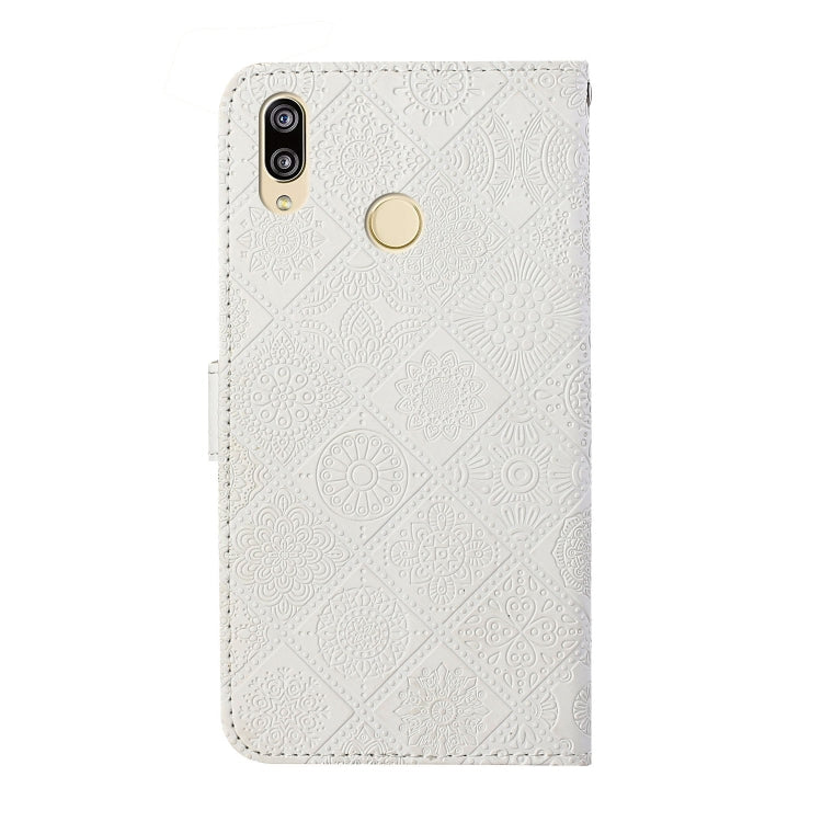 For Huawei Y7 (2019) Ethnic Style Embossed Pattern Horizontal Flip Leather Case with Holder & Card Slots & Wallet & Lanyard