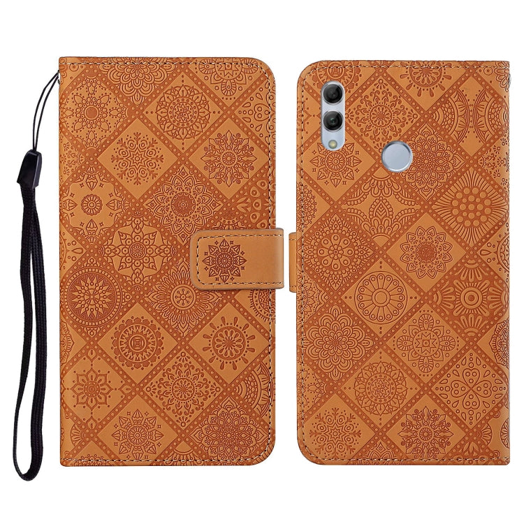 For Huawei Honor 8X Ethnic Style Embossed Pattern Horizontal Flip Leather Case with Holder & Card Slots & Wallet & Lanyard