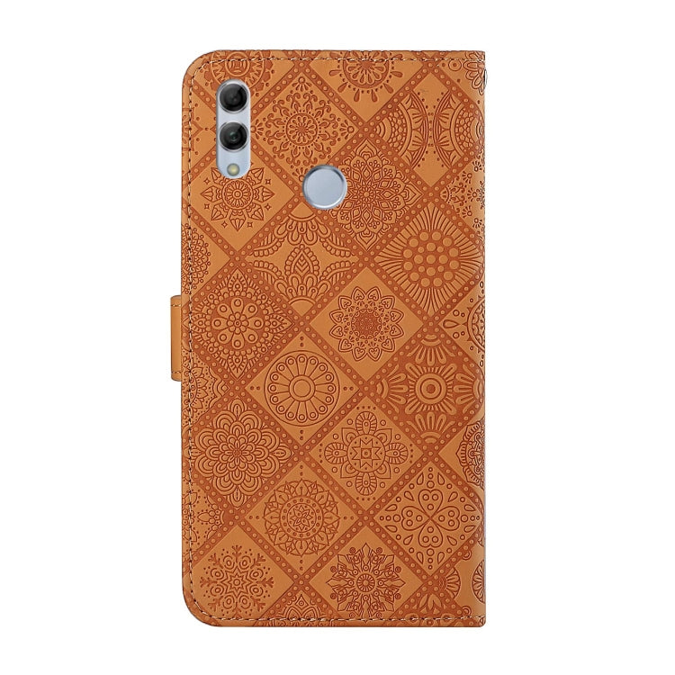 For Huawei Honor 8X Ethnic Style Embossed Pattern Horizontal Flip Leather Case with Holder & Card Slots & Wallet & Lanyard