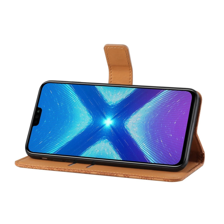 For Huawei Honor 8X Ethnic Style Embossed Pattern Horizontal Flip Leather Case with Holder & Card Slots & Wallet & Lanyard