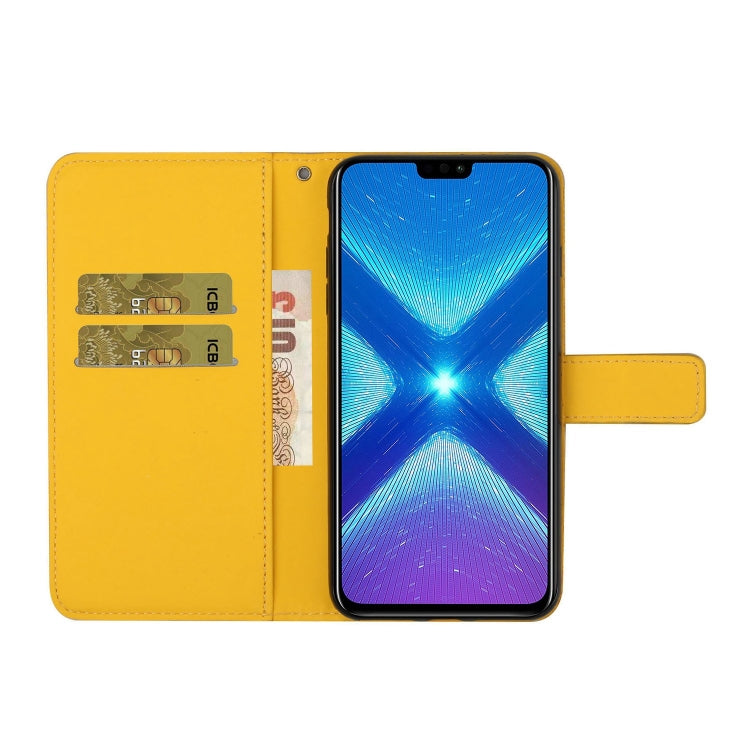For Huawei Honor 8X Ethnic Style Embossed Pattern Horizontal Flip Leather Case with Holder & Card Slots & Wallet & Lanyard