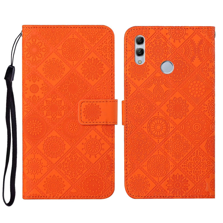 For Huawei Honor 8X Ethnic Style Embossed Pattern Horizontal Flip Leather Case with Holder & Card Slots & Wallet & Lanyard