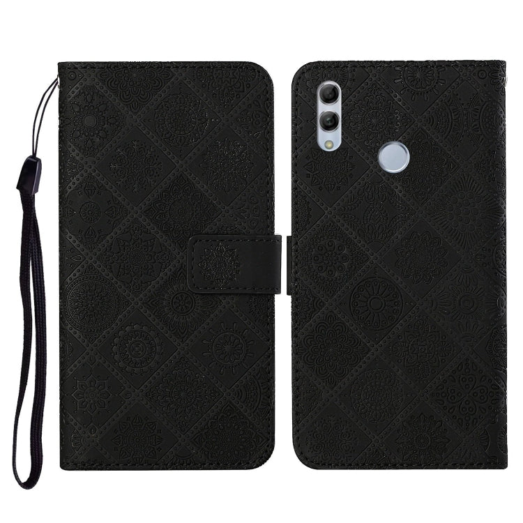 For Huawei Honor 8X Ethnic Style Embossed Pattern Horizontal Flip Leather Case with Holder & Card Slots & Wallet & Lanyard