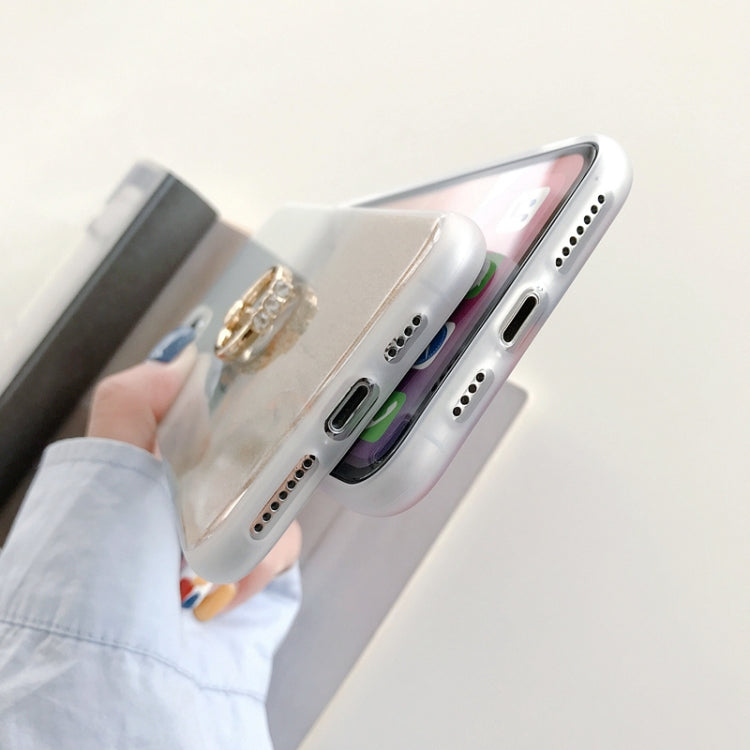 For iPhone 11 Pro Double-sided Film IMD Shockproof TPU Protective Case with Ring Holder