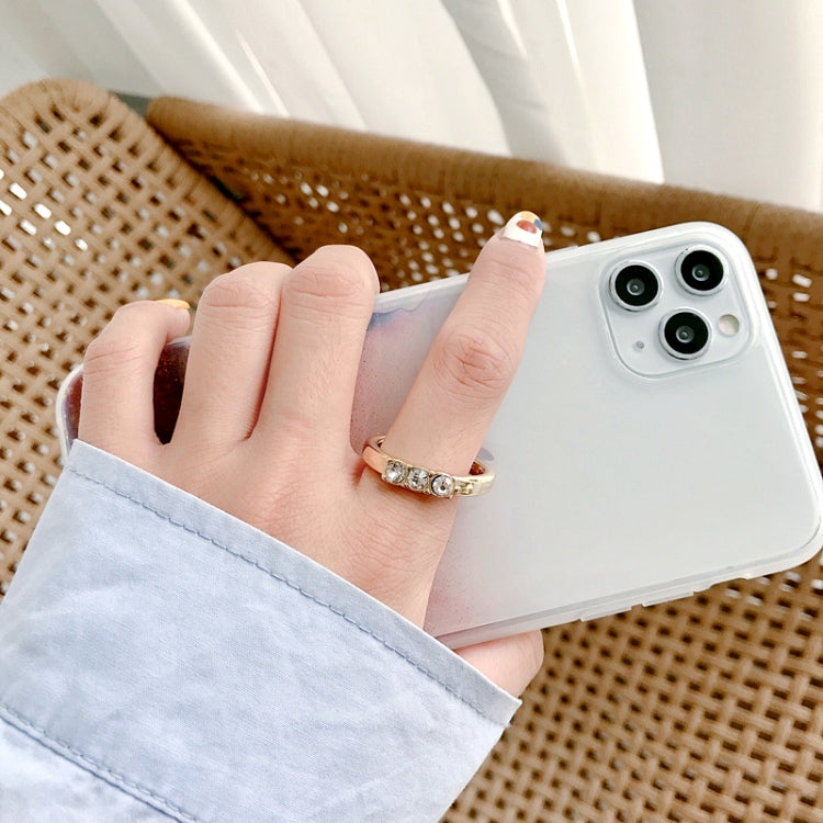 For iPhone 11 Pro Max Double-sided Film IMD Shockproof TPU Protective Case with Ring Holder