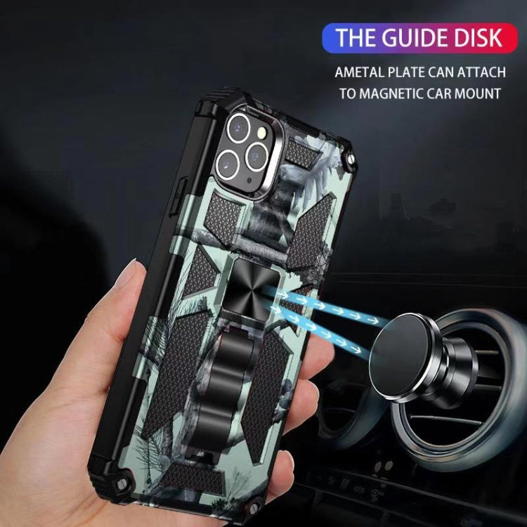 For iPhone 12 mini Camouflage Armor Shockproof TPU + PC Magnetic Protective Case with Holder