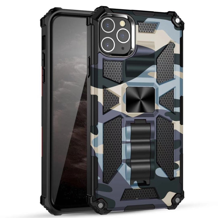 For iPhone 12 mini Camouflage Armor Shockproof TPU + PC Magnetic Protective Case with Holder
