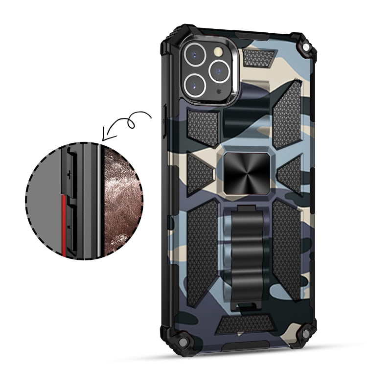 For iPhone 12 mini Camouflage Armor Shockproof TPU + PC Magnetic Protective Case with Holder